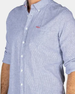 Blue linen shirt
