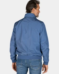 Blue nylon bomber jacket