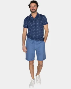 Blue Polo with a print of small polka dots