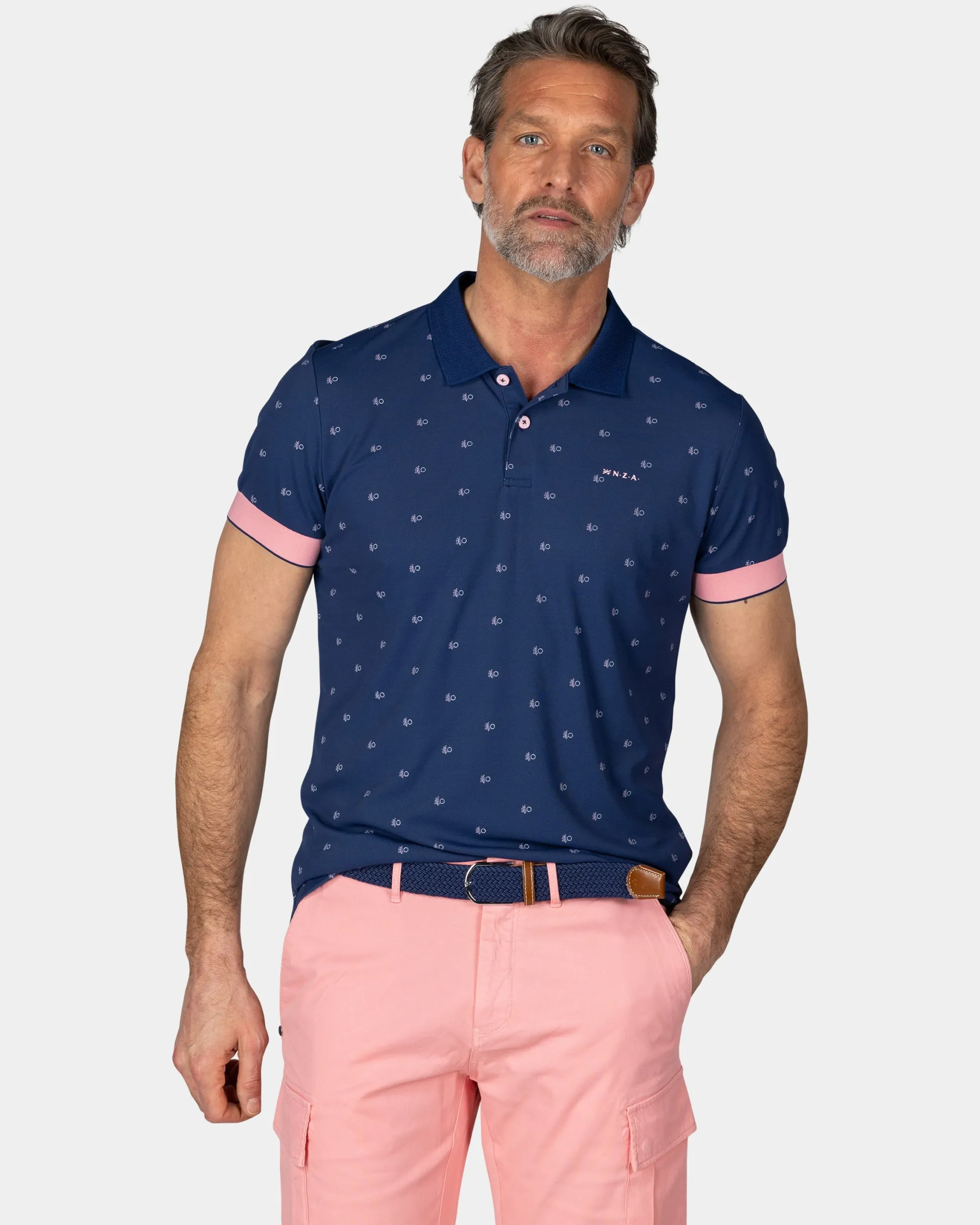 Blue Polo with Small Print