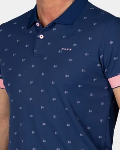 Blue Polo with Small Print