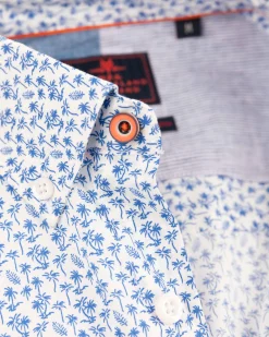Blue printed cotton shirt - Rhythm Blue