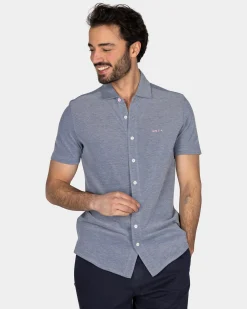 Blue Shirt with Short Sleeves
