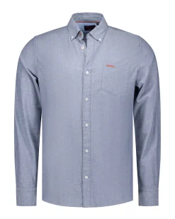 Blue solid cotton shirt