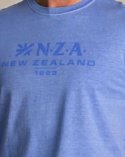 Blue solid T-shirt with NZA logo