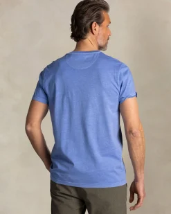 Blue solid T-shirt with NZA logo