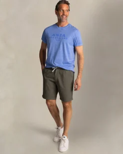 Blue solid T-shirt with NZA logo