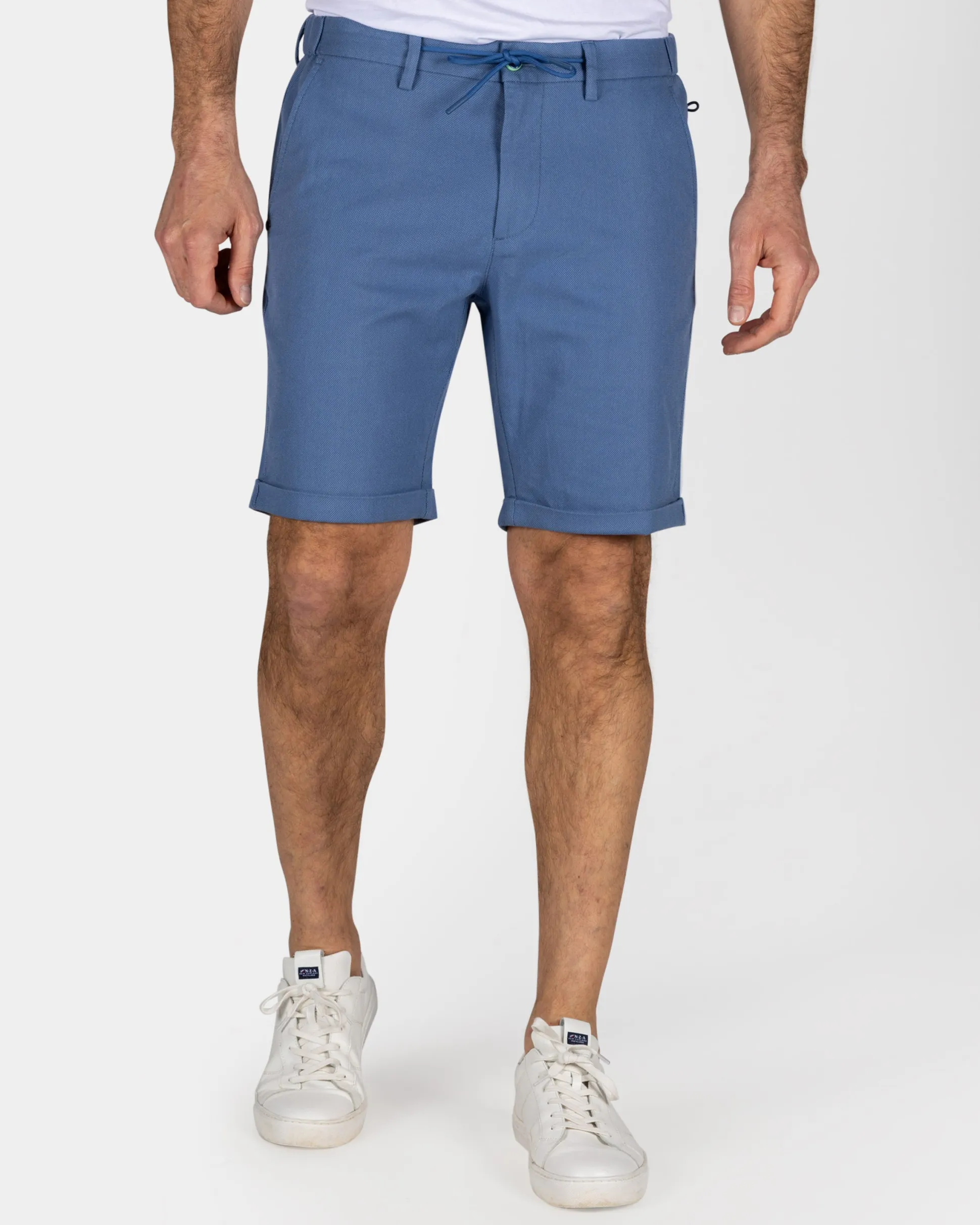 Blue Stretch Chino Shorts