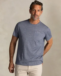 Blue striped linen tee