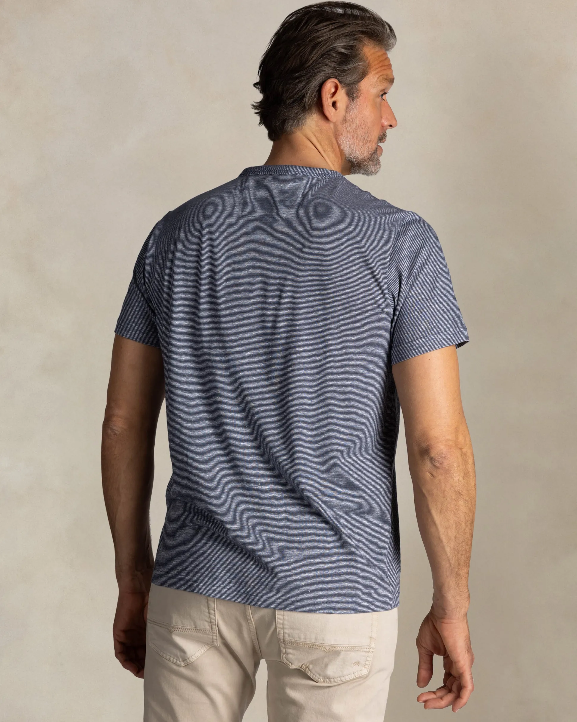 Blue striped linen tee