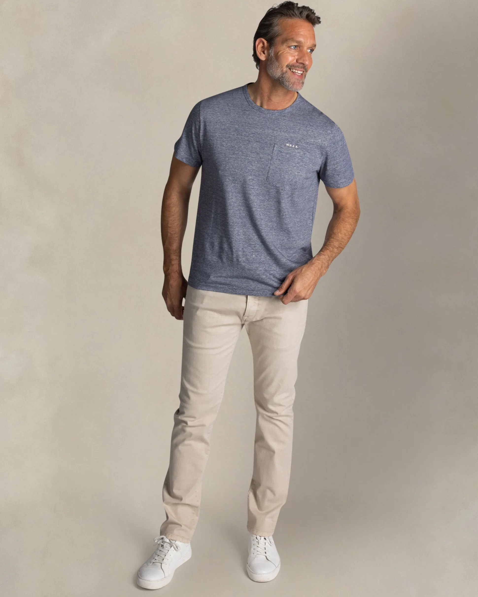 Blue striped linen tee