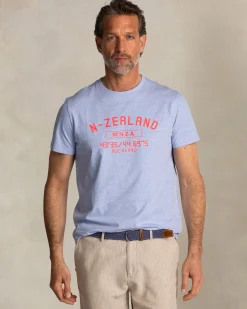 Blue T-shirt with NZA logo on the chest
