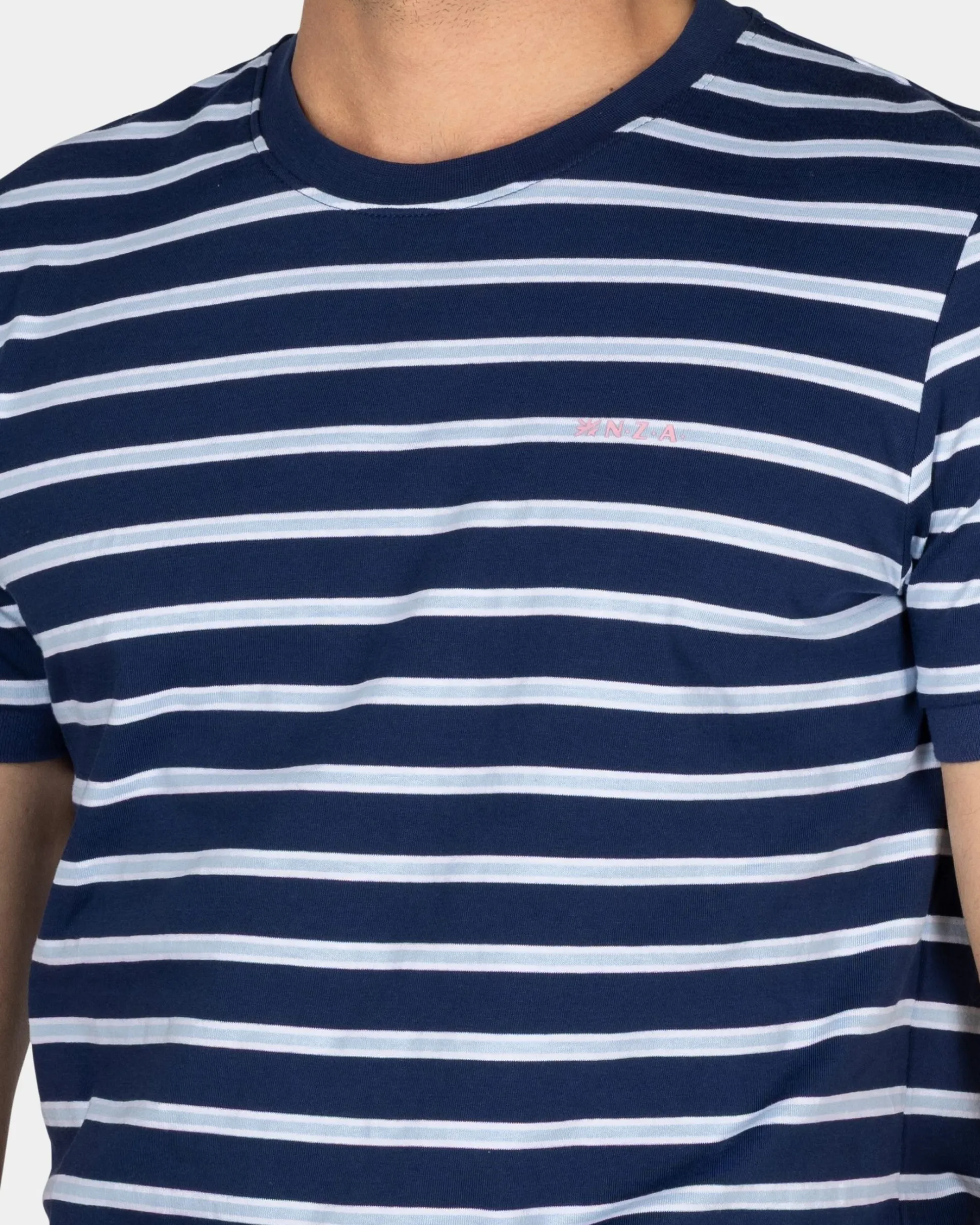 Blue-White Striped Cotton T-Shirt