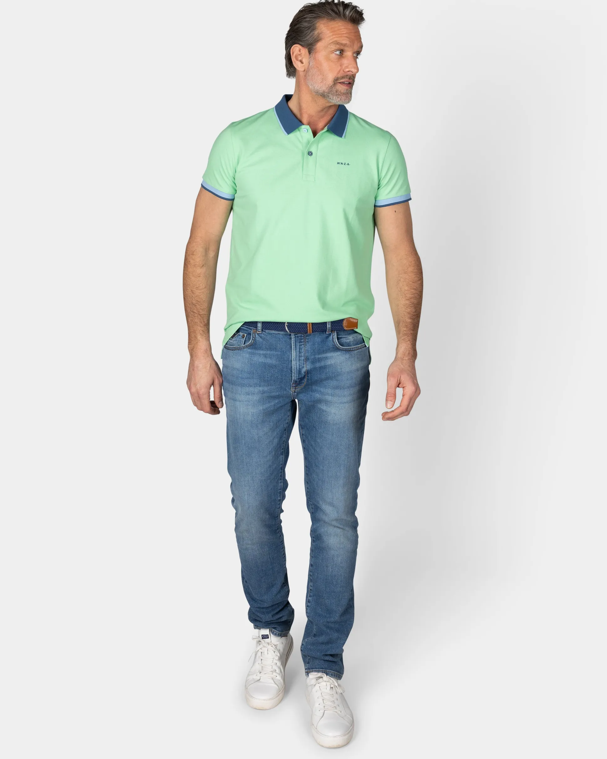 Bright green sporty polo