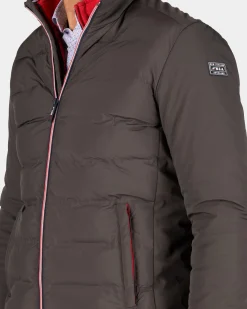 Brown polyester bomber jacket - Mud