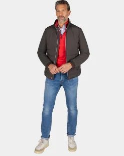 Brown polyester bomber jacket - Mud