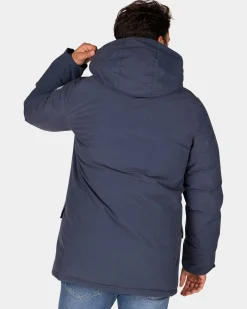 Canvas blue parka jacket - Tin Blue