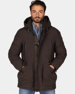 Canvas dark brown parka jacket - Dark Mocca