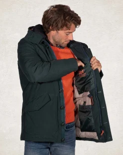 Canvas hooded parka jacket - Crushing Green