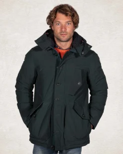 Canvas hooded parka jacket - Crushing Green