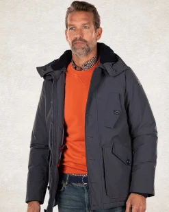 Canvas hooded parka jacket - Trent Petrol