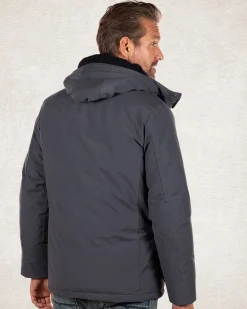 Canvas hooded parka jacket - Trent Petrol