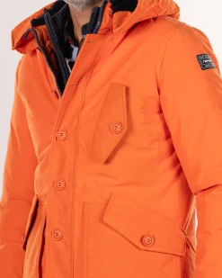 Canvas hooded parka jacket - Ginger Orange