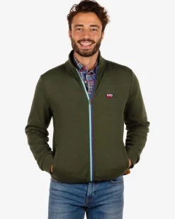 Cardigan with zipper Aramoana - Rock Green