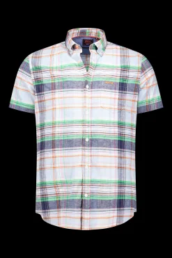 Checked shirt with short sleeves - Blue Multi Colour