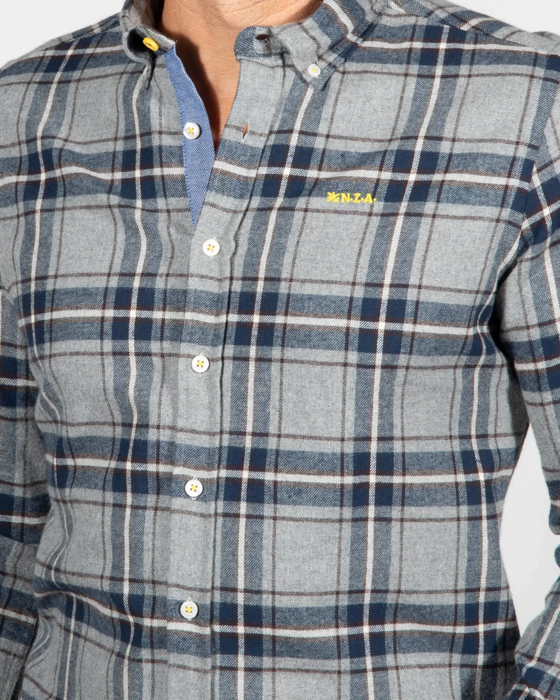 Checkered long sleeve shirt Speden - Grey Melange
