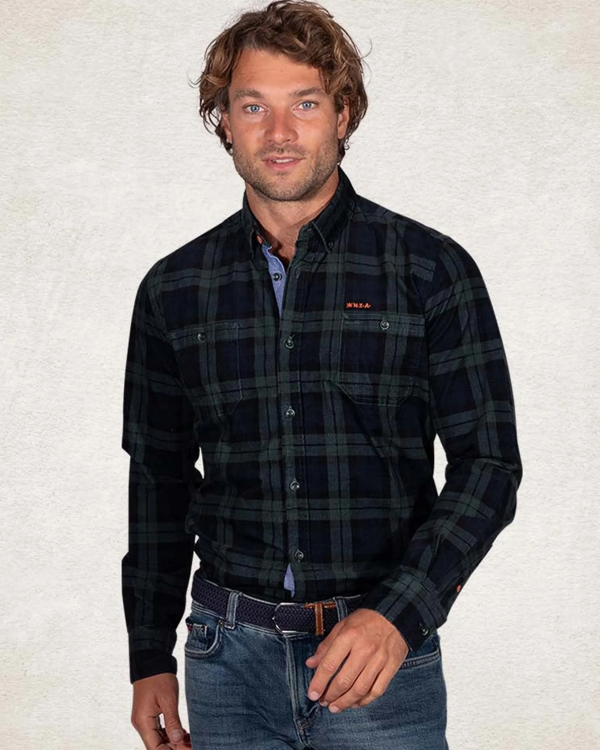 Checkered shirt with green and grey - Crushing Green