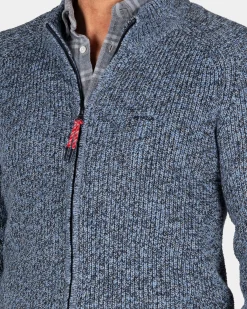 Chunky knitted blue cardigan - Brave Blue
