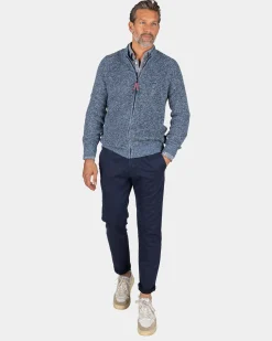 Chunky knitted blue cardigan - Brave Blue