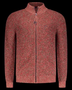 Chunky knitted red cardigan - Reef Red