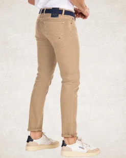 Coloured 5 pocket stretch jeans - Sand Stone