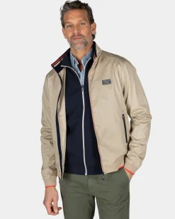 Cotton beige bomber jacket