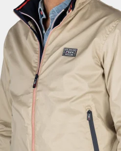 Cotton beige bomber jacket