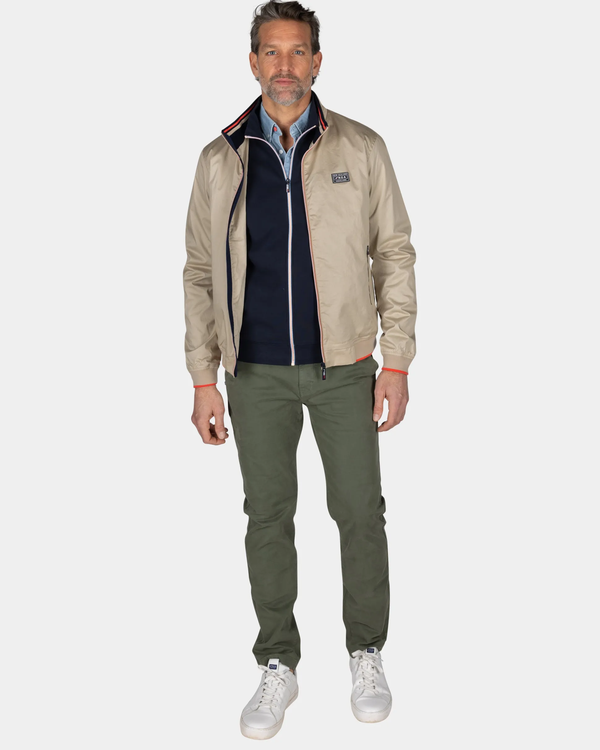 Cotton beige bomber jacket
