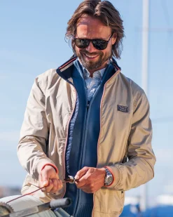 Cotton beige bomber jacket