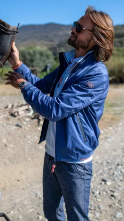 Cotton bomber jacket - Dusk Navy