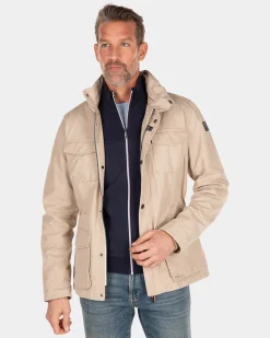 Cotton canvas jacket - Shimmering Sand
