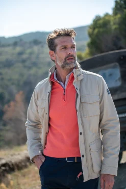 Cotton canvas jacket - Shimmering Sand