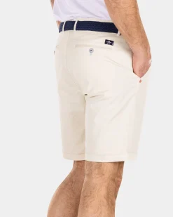 Cotton chino shorts - Cream