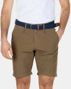Cotton chino shorts - Tobacco Brown