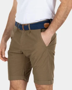 Cotton chino shorts - Tobacco Brown