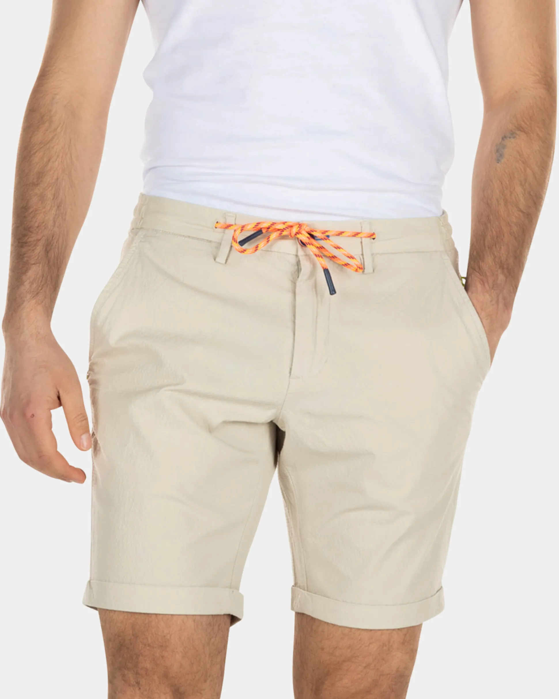 Cotton chino shorts with drawstring - Light Kit