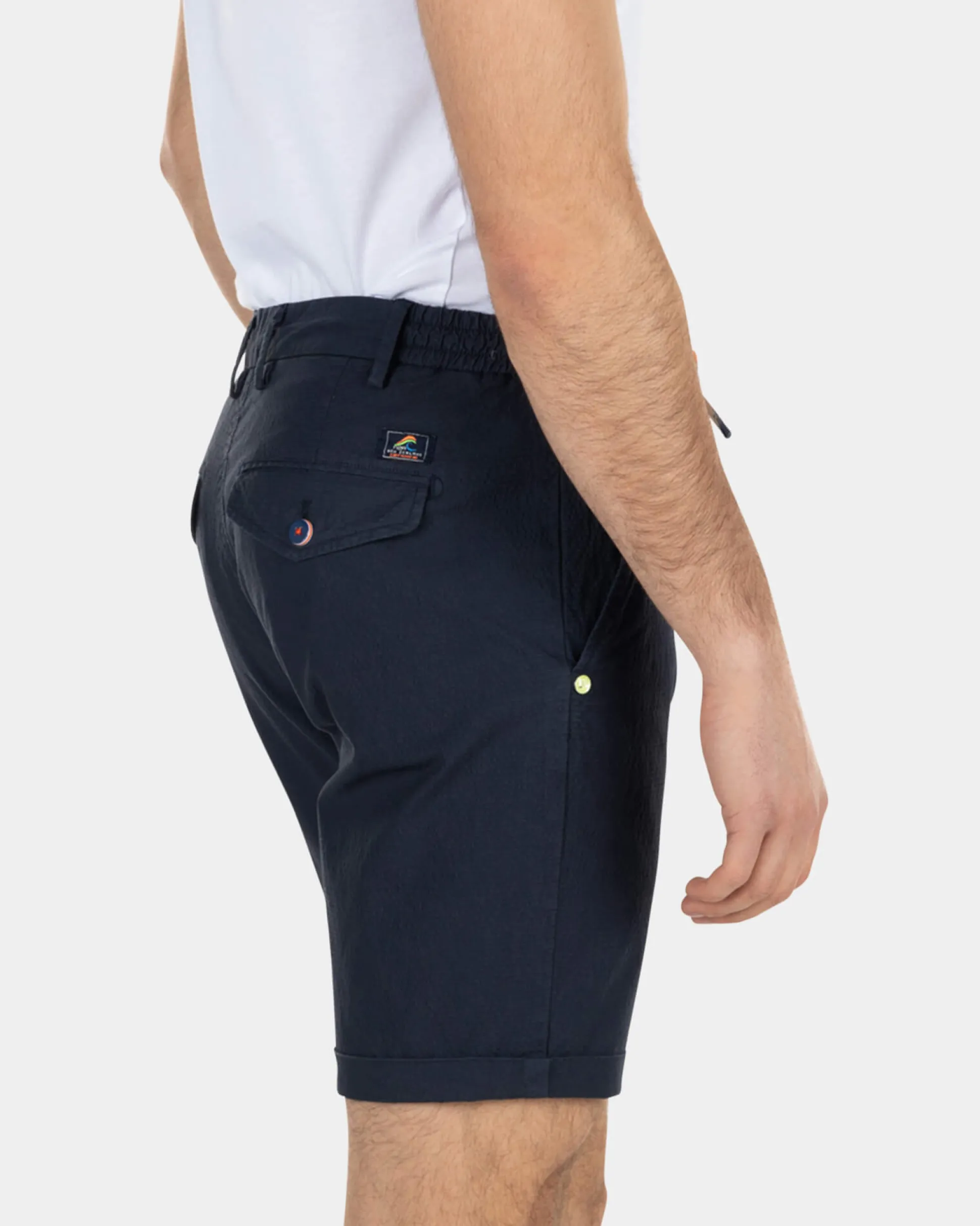 Cotton chino shorts with drawstring - High Summer Navy
