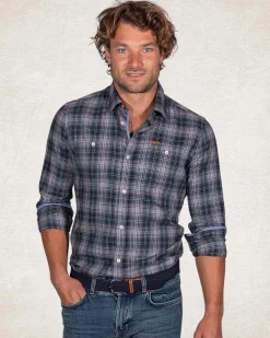 Cotton flannel green checkered shirt - Crushing Green