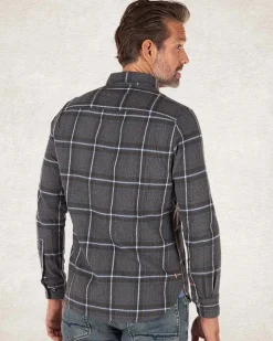 Cotton flannel shirt - Grey Melange