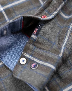 Cotton flannel shirt - Grey Melange